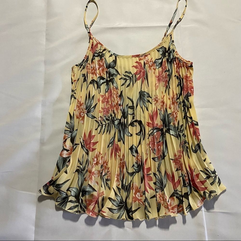 Divided by H&M Floral Pleated Flare Cami Tank Top